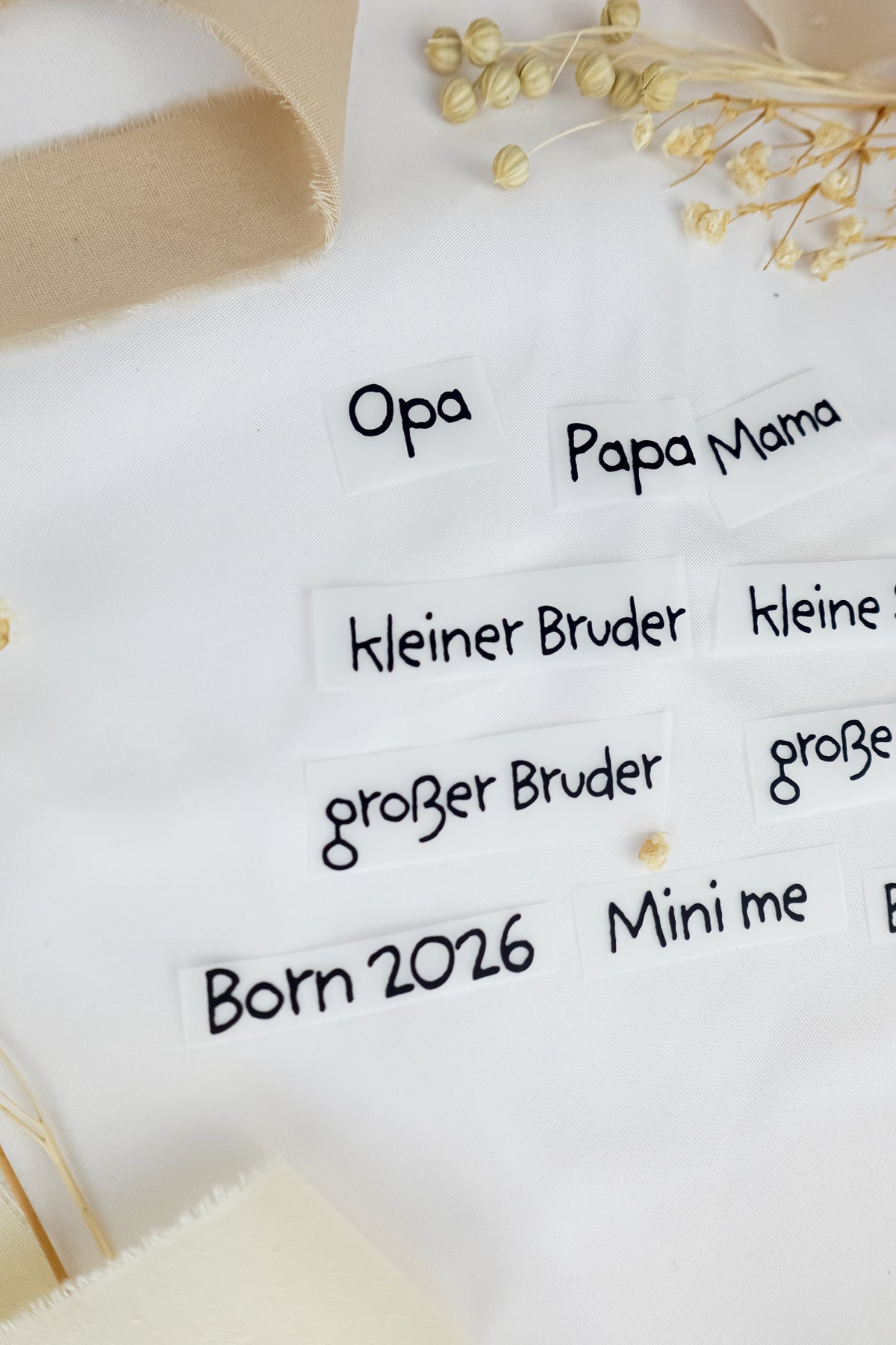 pama&me Bügelbild Text: Familienmitglieder