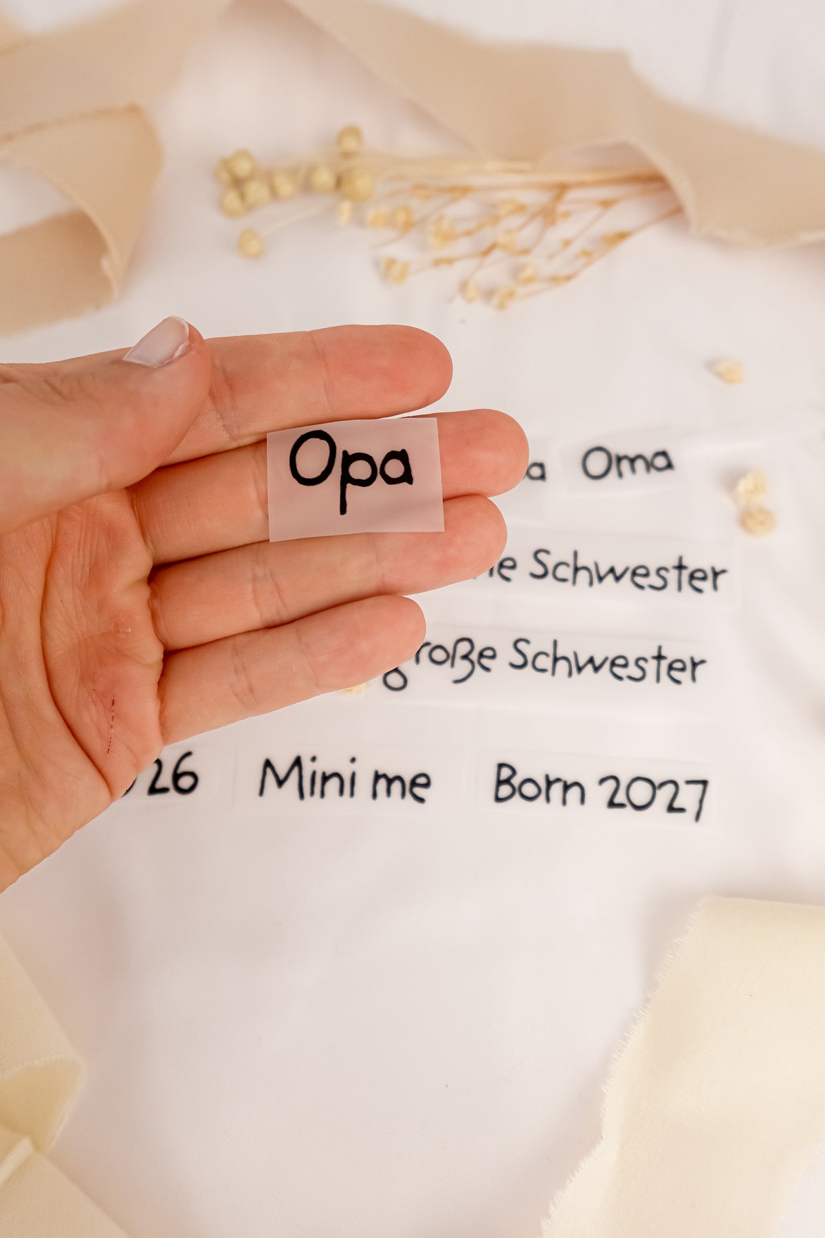 pama&me Bügelbild Text: Familienmitglieder