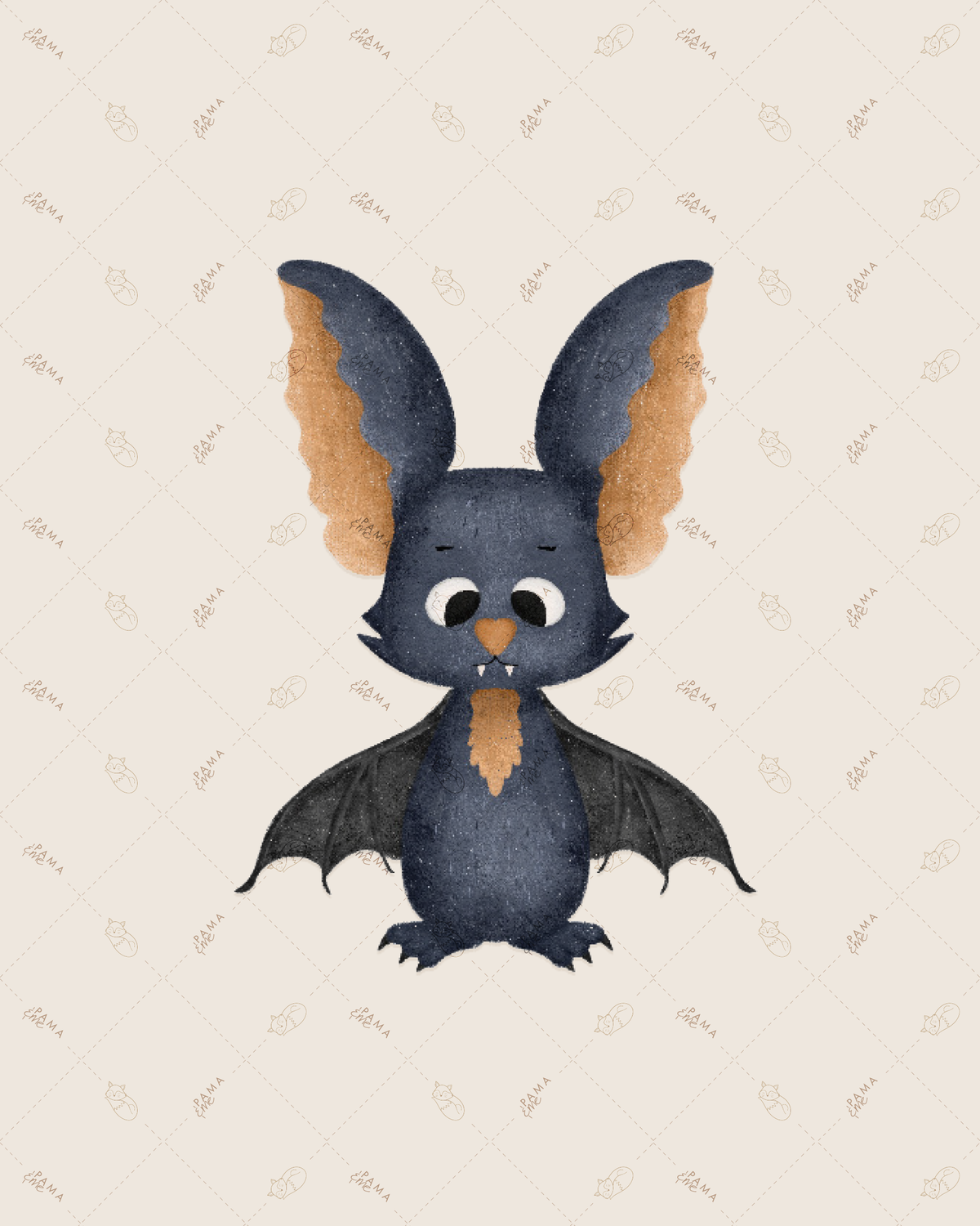 pama&me Rub-On-Sticker Halloween-Fledermaus klein
