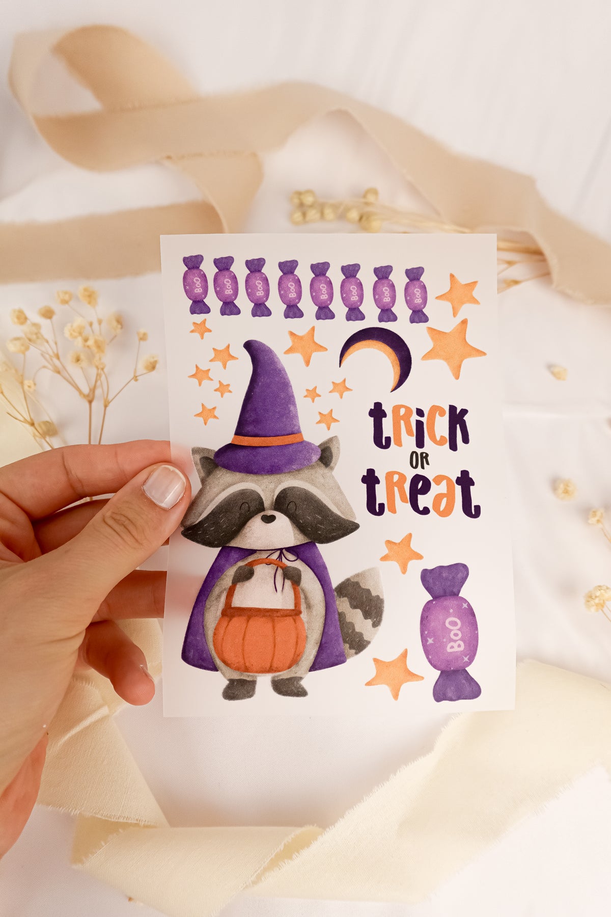 pama&me Bügelbild "trick or treat" A6