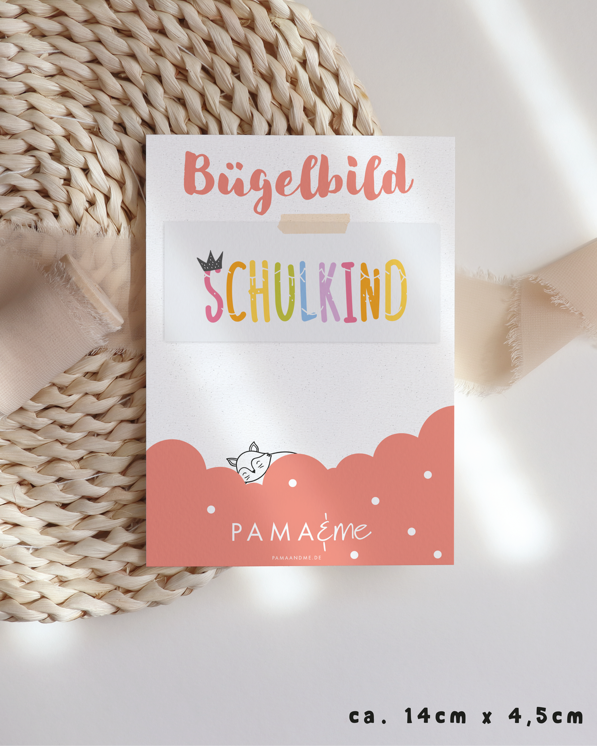 pama&me Bügelbild "Schulkind" Regenbogen