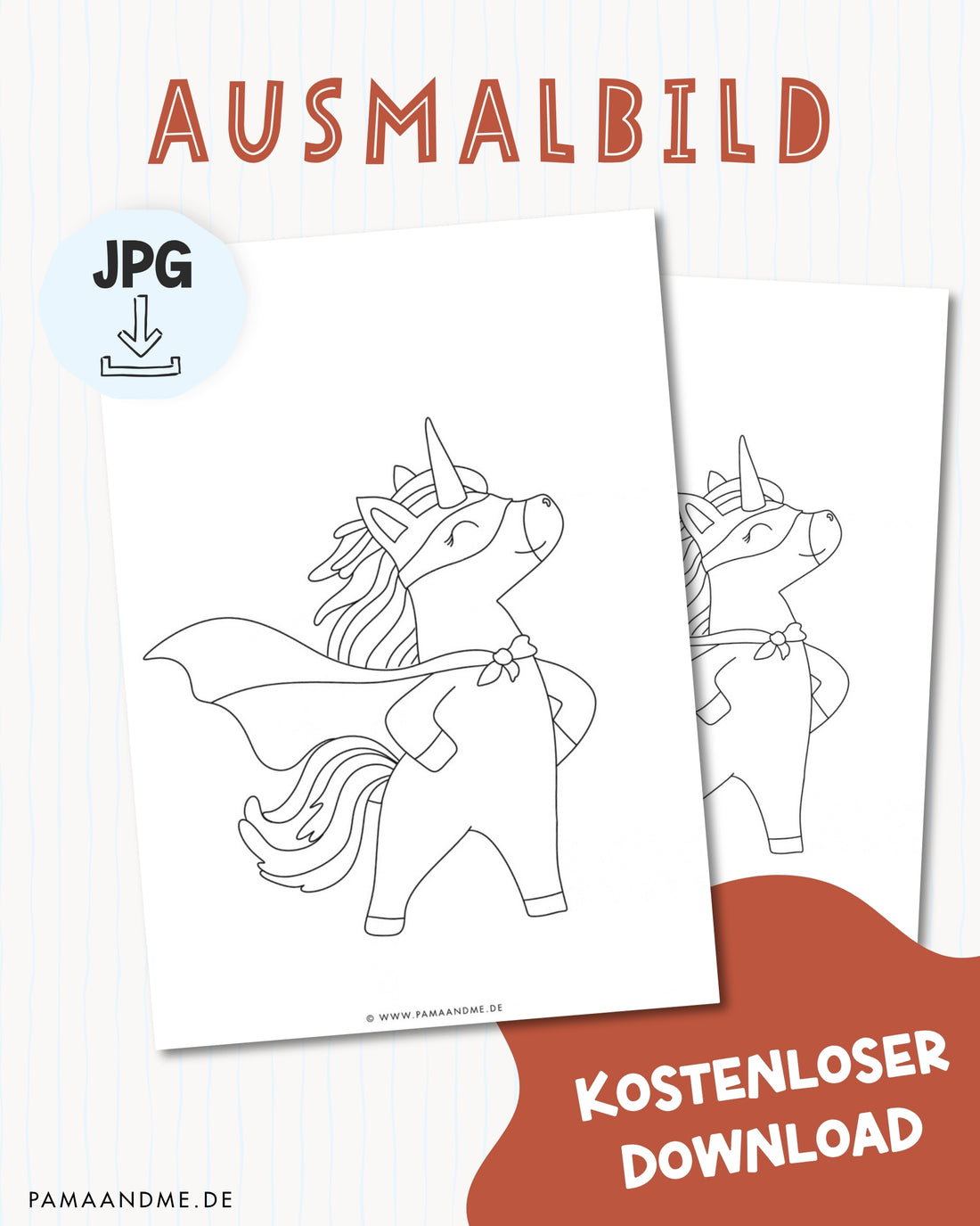 pama&amp;me Ausmalbild: Super Unicorn