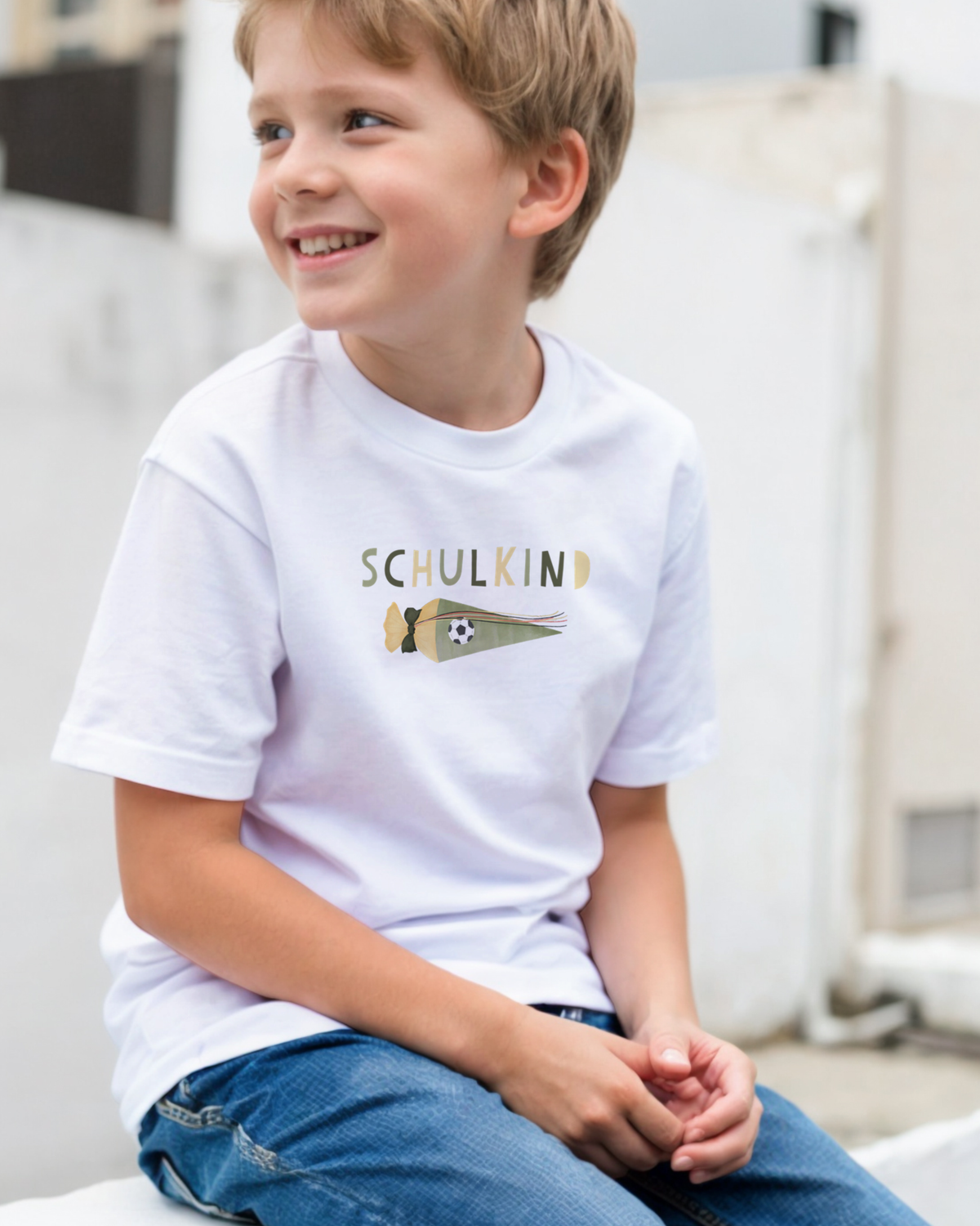 pama&amp;me Bügelbild "Schulkind" mit Schultüte - Fußball