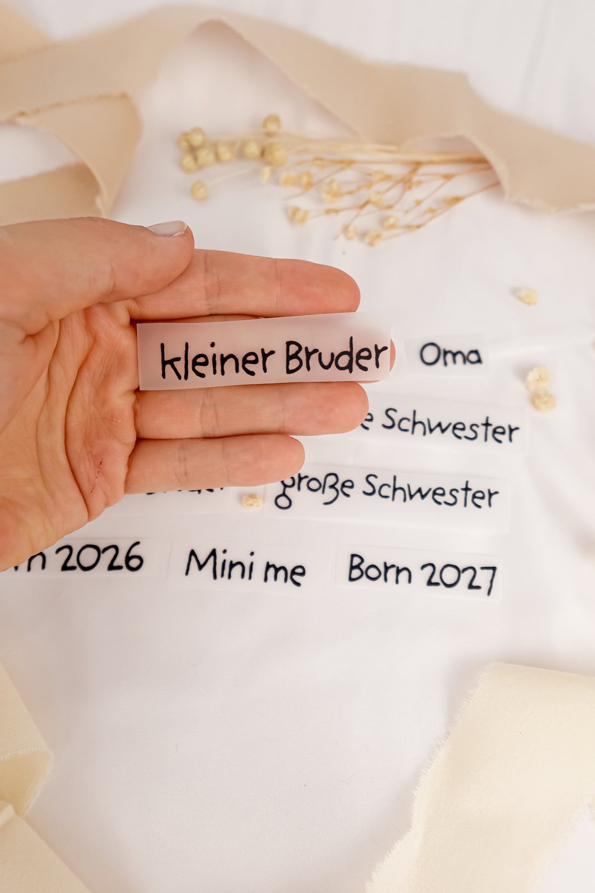 pama&amp;me Bügelbild Text: Familienmitglieder