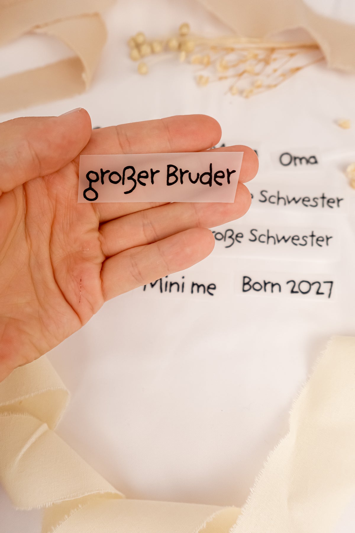pama&amp;me Bügelbild Text: Familienmitglieder