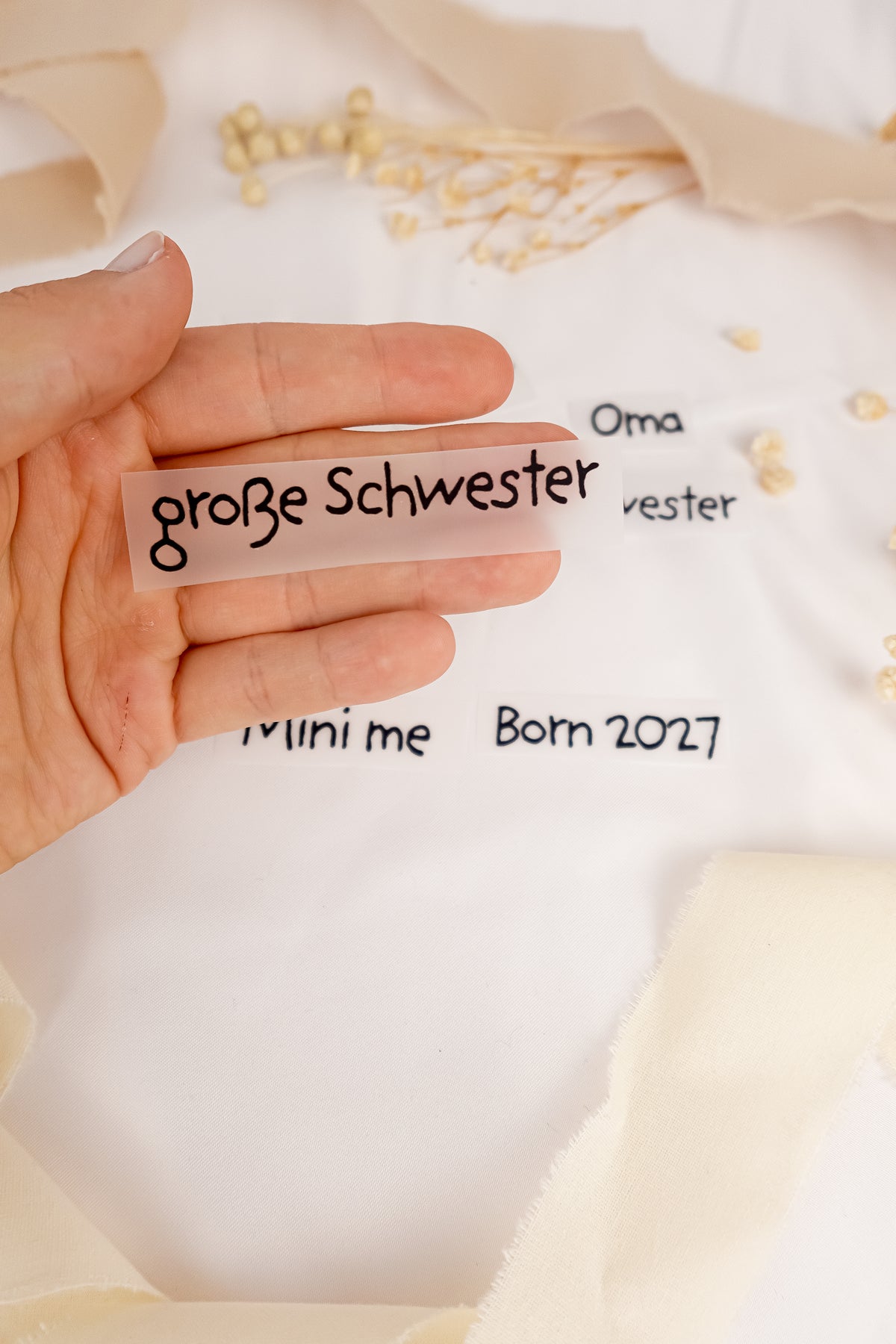 pama&amp;me Bügelbild Text: Familienmitglieder