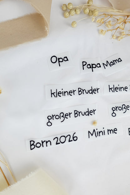 pama&amp;me Bügelbild Text: Familienmitglieder