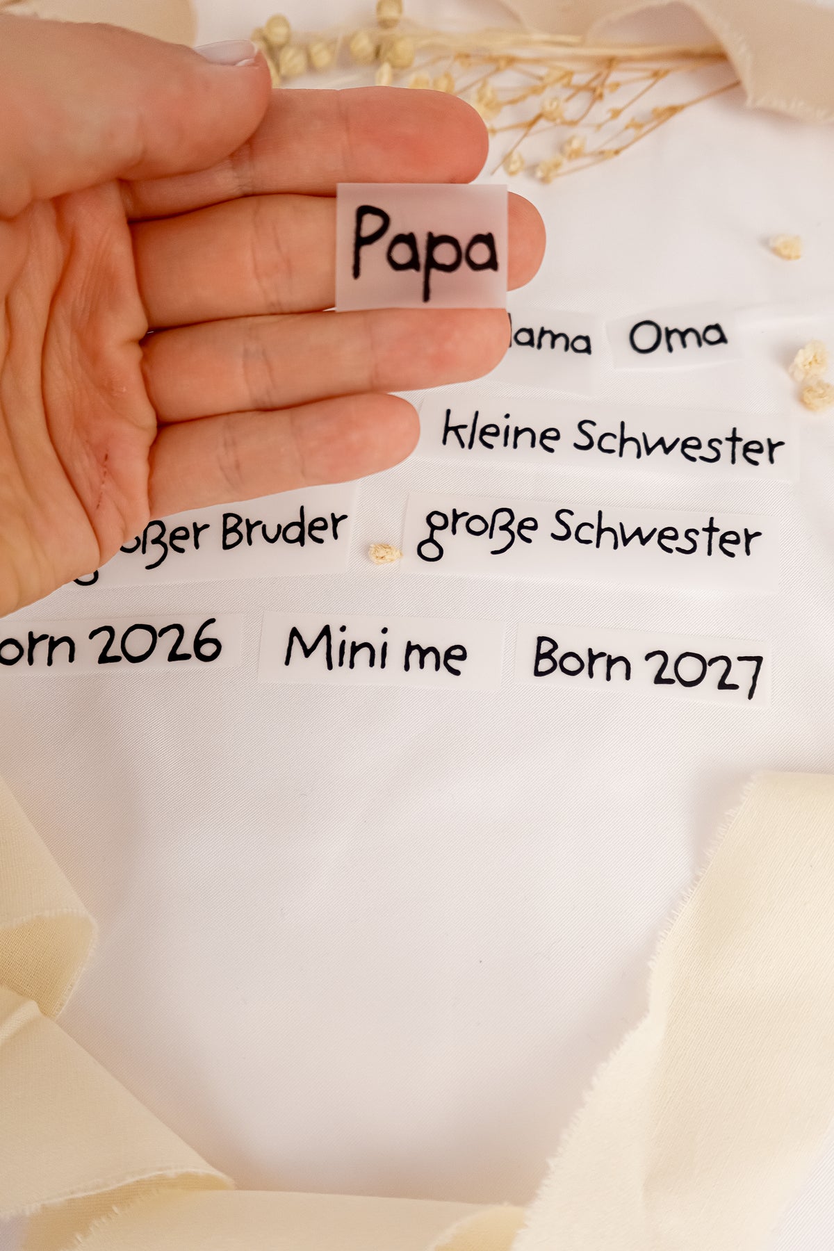 pama&amp;me Bügelbild Text: Familienmitglieder