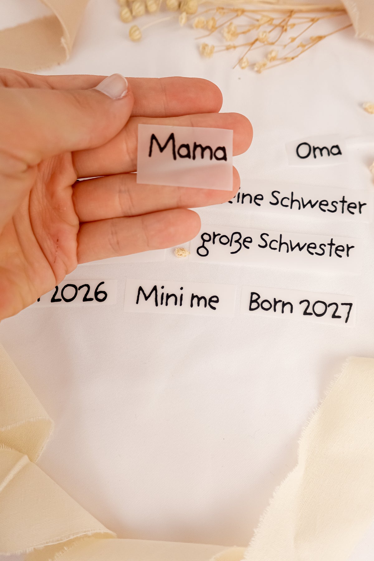 pama&amp;me Bügelbild Text: Familienmitglieder