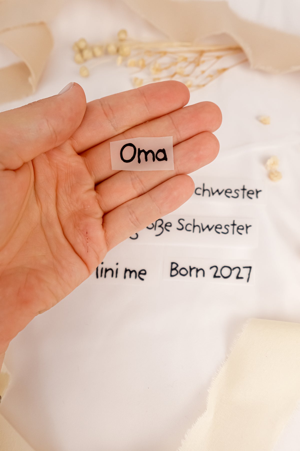 pama&amp;me Bügelbild Text: Familienmitglieder
