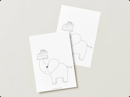 Ausmalbild Geburtstag Elefant kostenlos – pama&amp;me