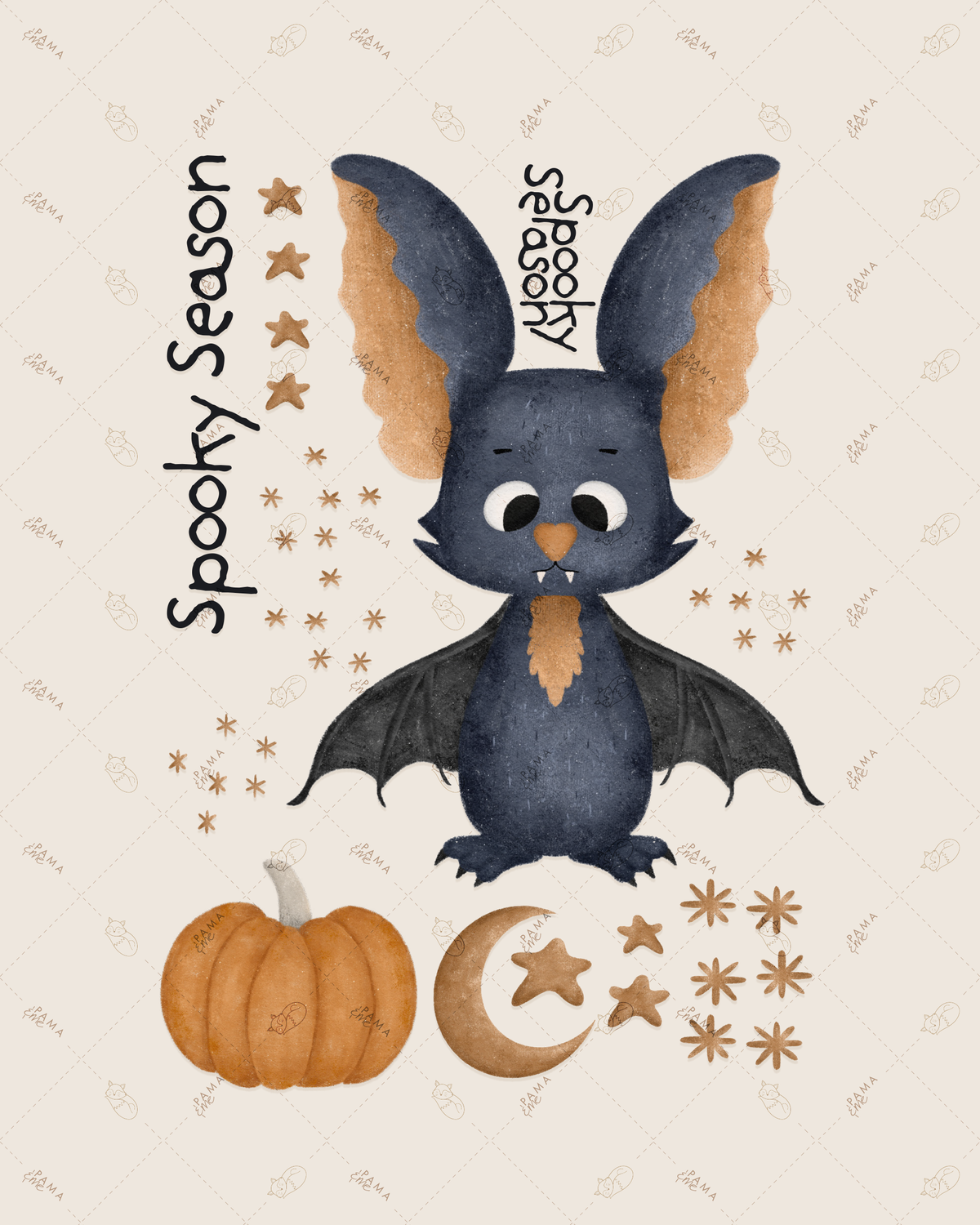 pama&amp;me Bügelbild "Spooky Season" A6