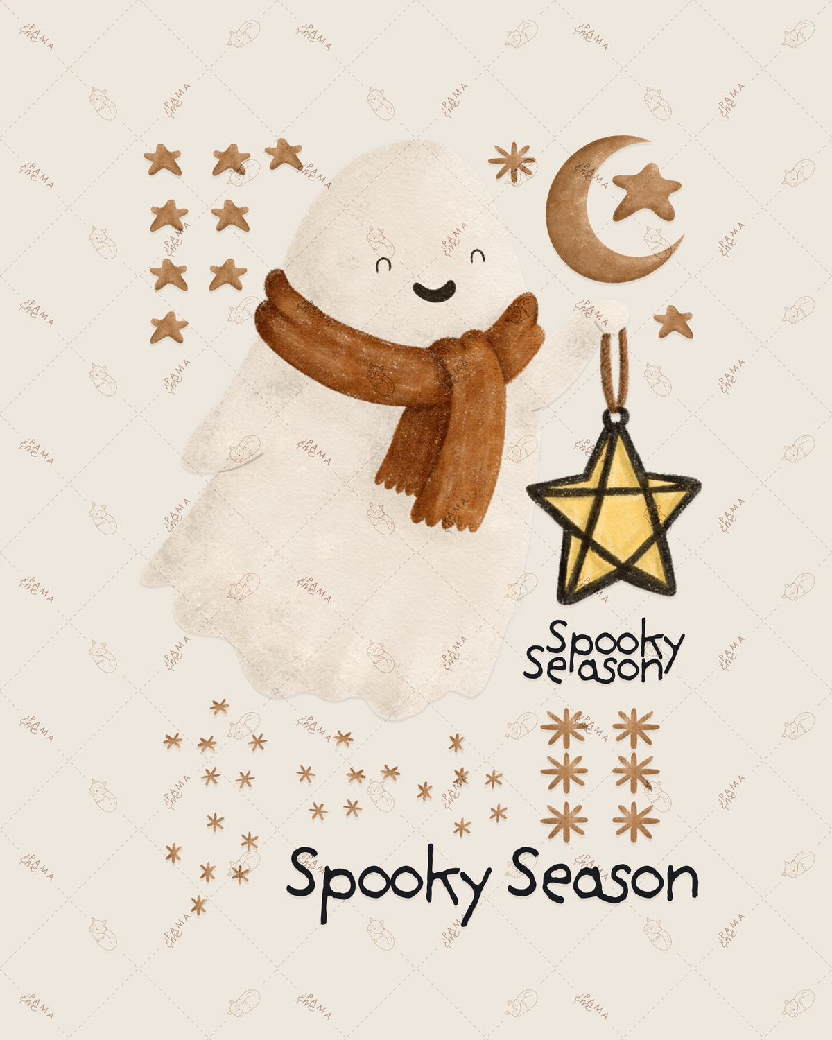 pama&amp;me Bügelbild "Spooky Season" A6