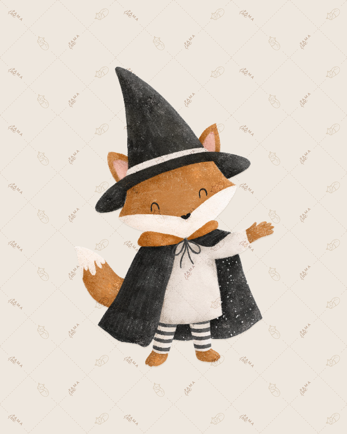 pama&amp;me Rub-On-Sticker Halloween-Fuchs klein