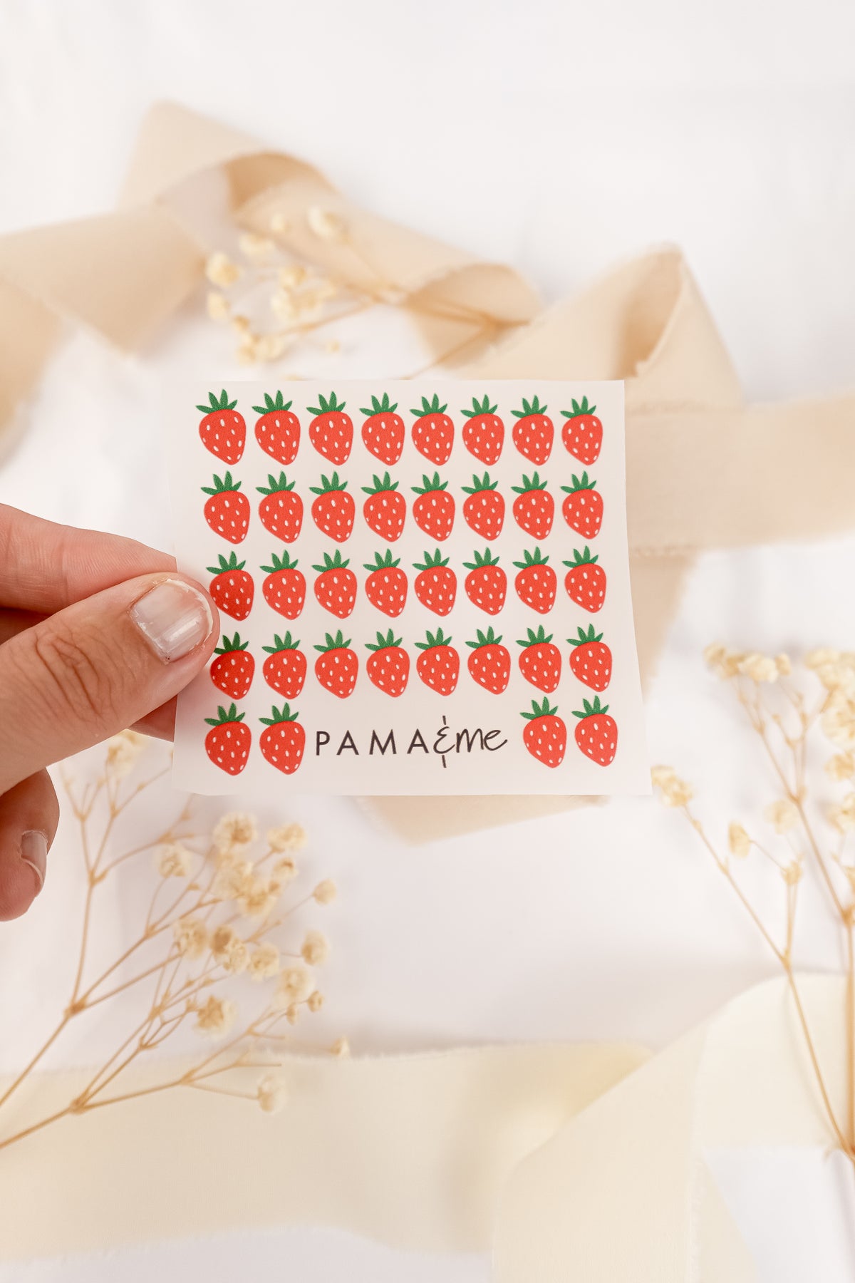 pama&amp;me Bügelbild Erdbeeren