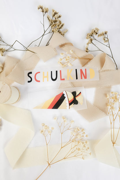 pama&amp;me Bügelbild "Schulkind" mit Schultüte - WM/EM Edition