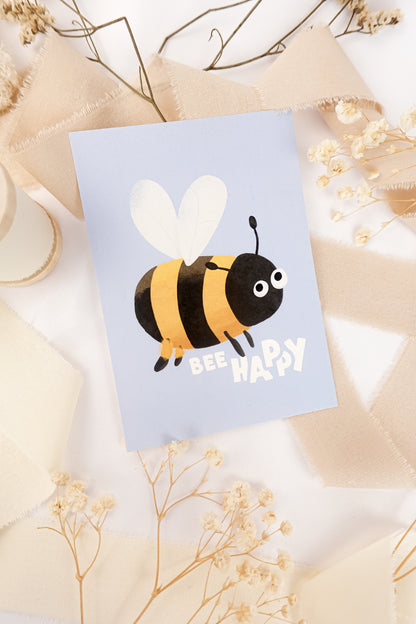 pama&amp;me Postkarte bee Happy