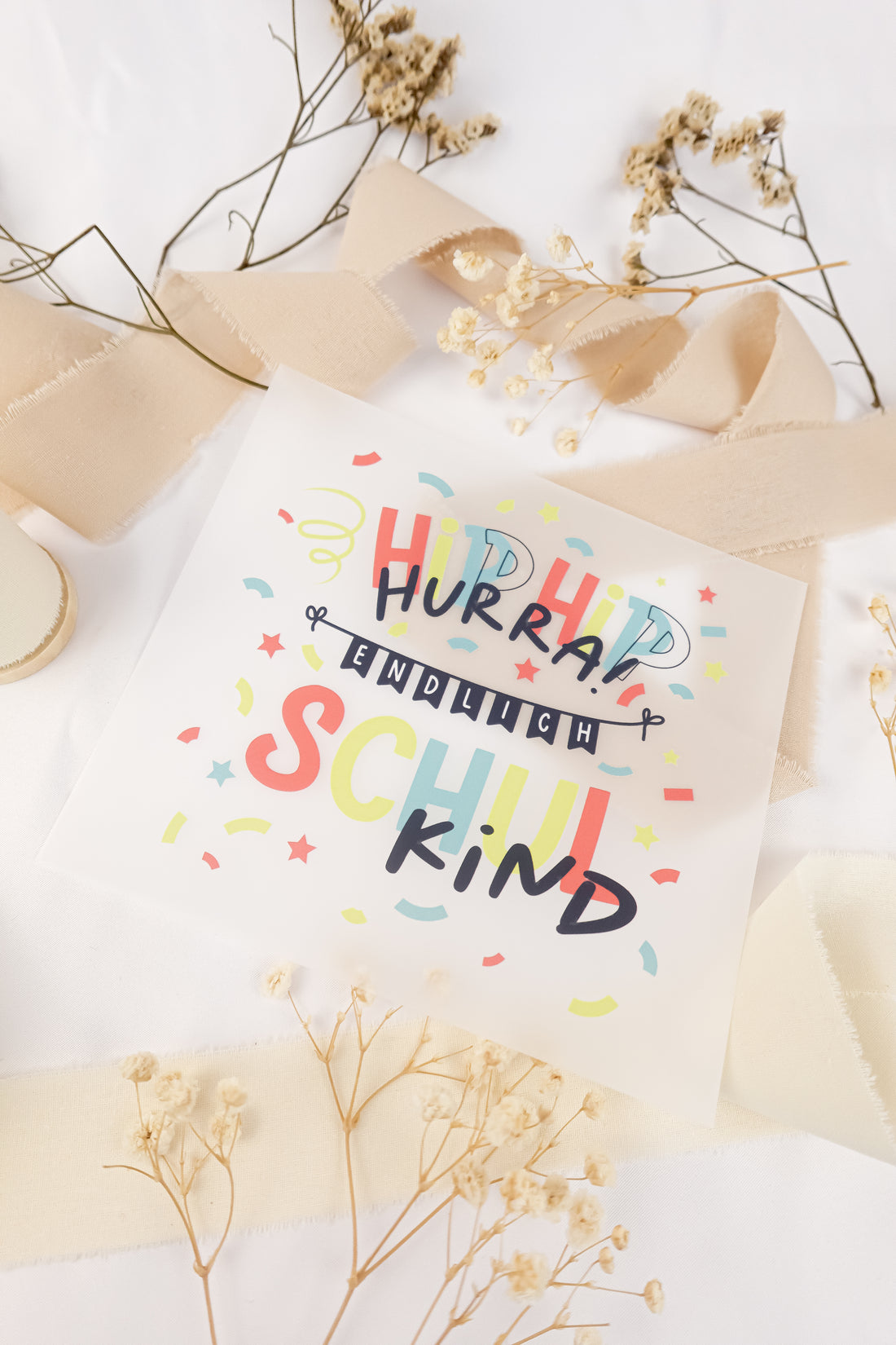 pama&amp;me Bügelbild "Hipp Hipp Hurra - endlich Schulkind"