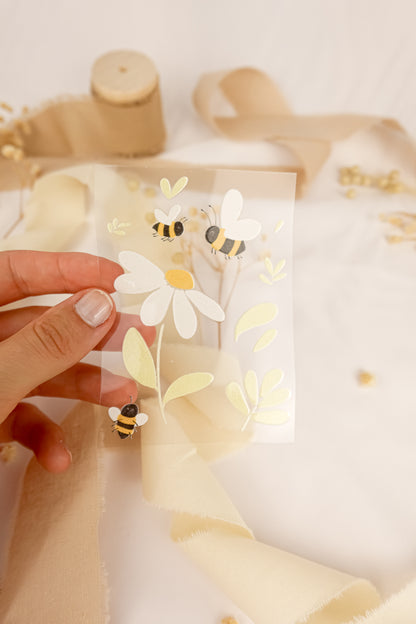 pama&amp;me Rub-On-Sticker Bienen und Blümchen Set
