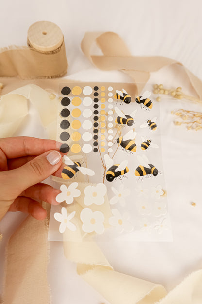 pama&amp;me Rub-On-Sticker Bienen und Gänseblümchen A6