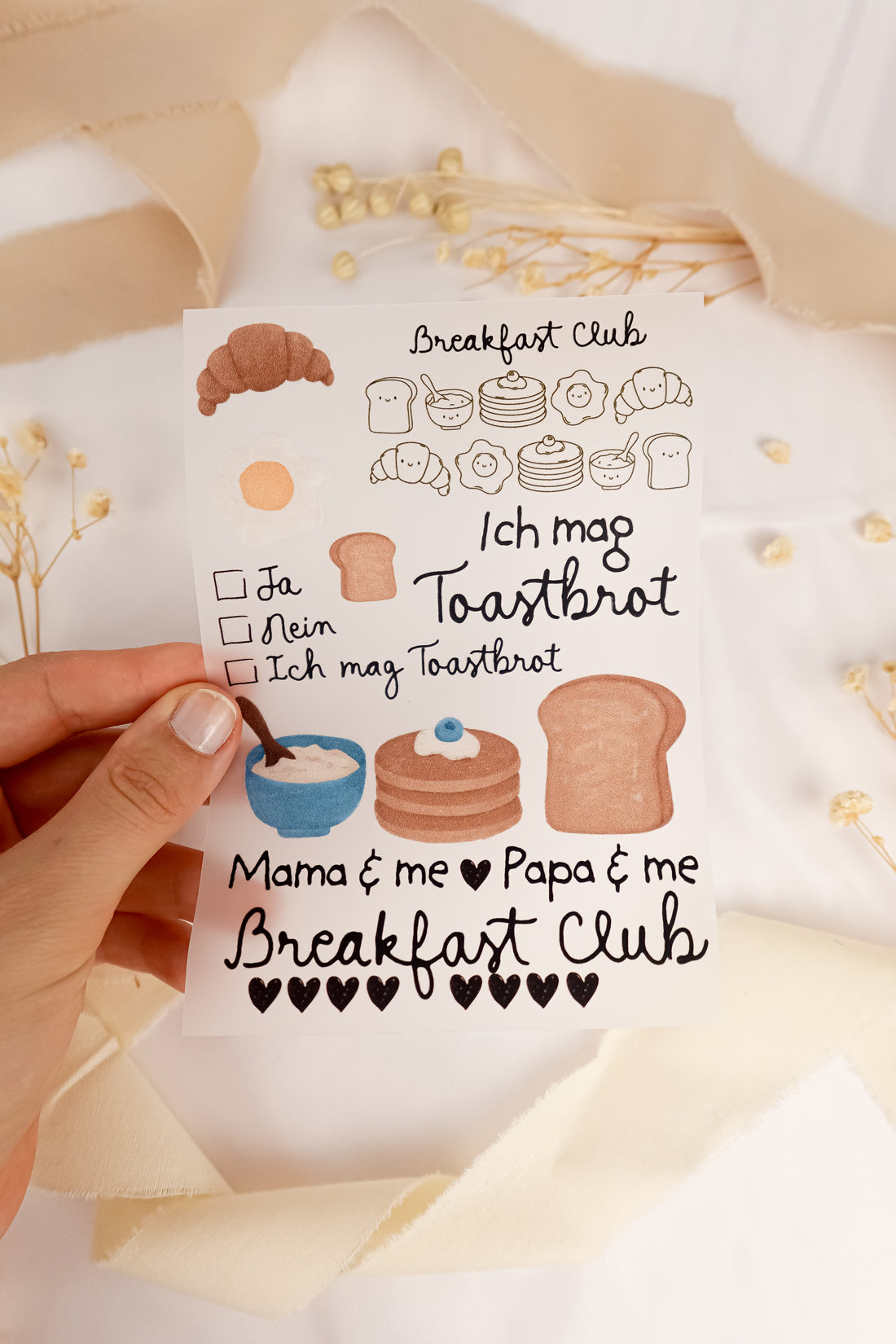 pama&amp;me Bügelbild Breakfast Club Set - A6