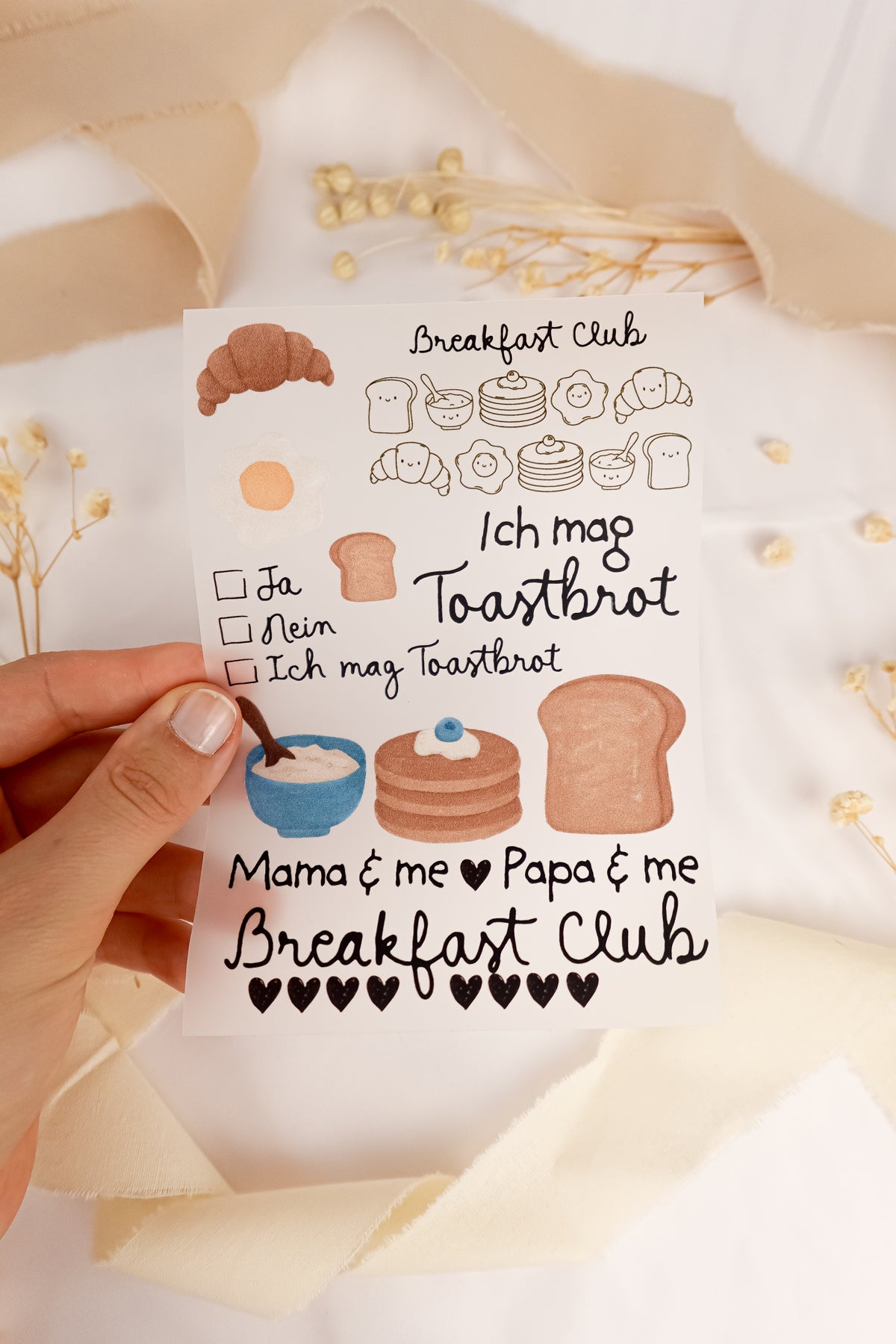 pama&amp;me Bügelbild Breakfast Club Set - A6