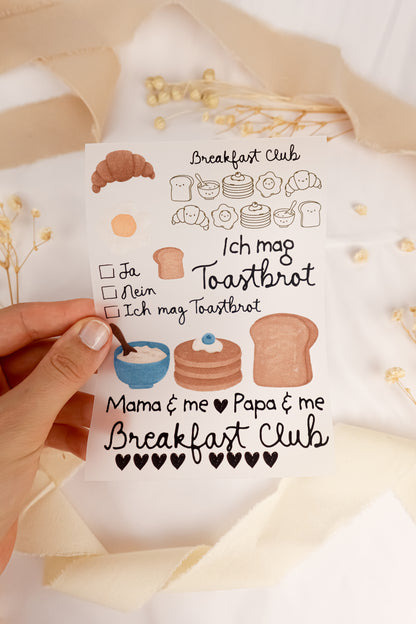 pama&amp;me Bügelbild Breakfast Club Set - A6