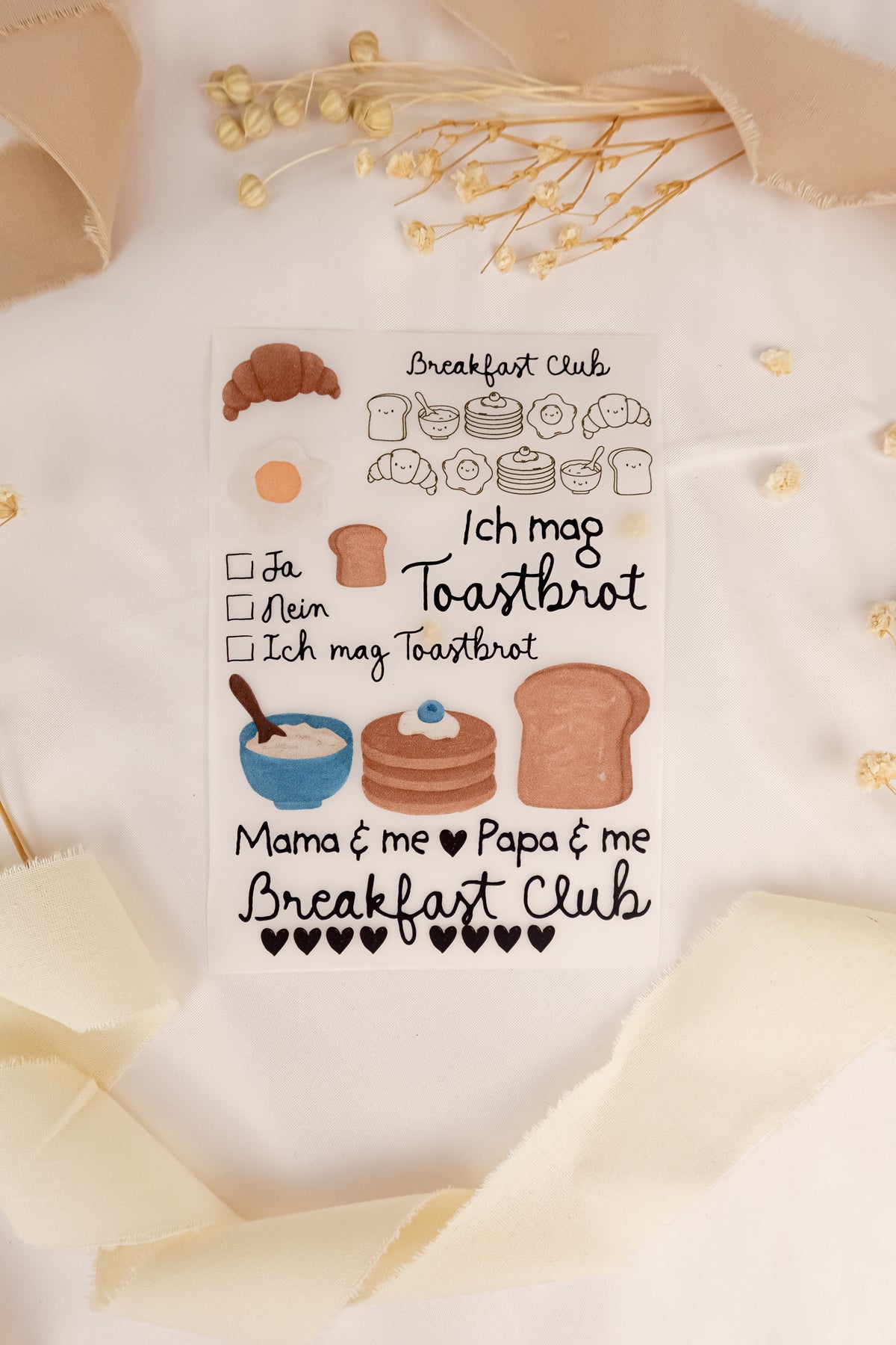 pama&amp;me Bügelbild Breakfast Club Set - A6