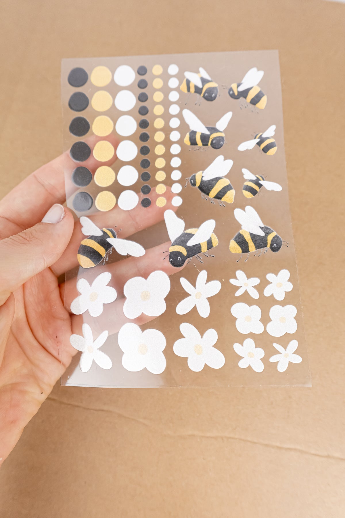 pama&amp;me Rub-On-Sticker Bienen und Gänseblümchen A6