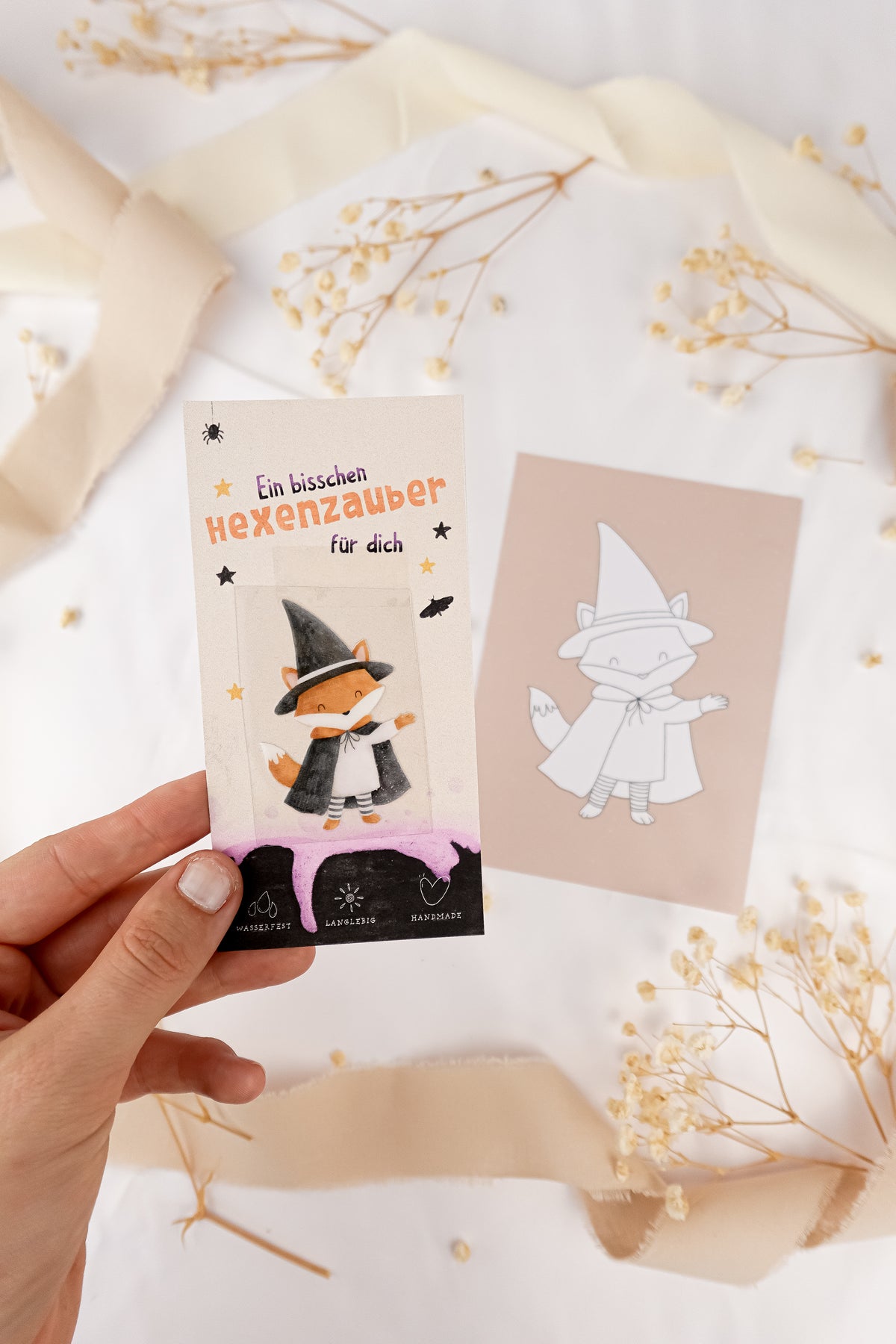 pama&amp;me Rub-On-Sticker Halloween-Fuchs klein