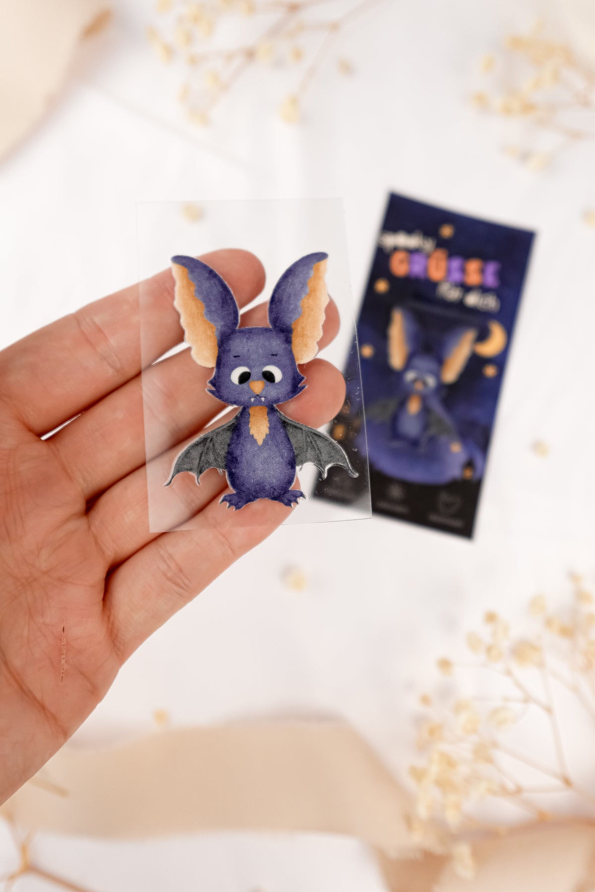 pama&amp;me Rub-On-Sticker Halloween-Fledermaus klein
