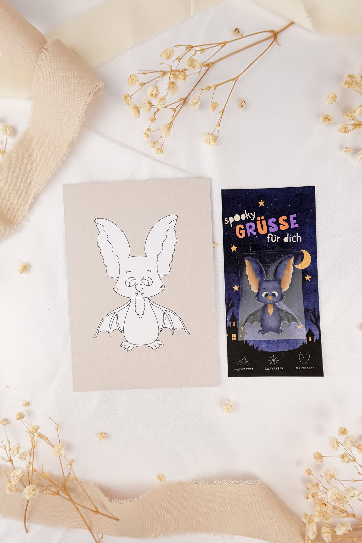 pama&amp;me Rub-On-Sticker Halloween-Fledermaus klein