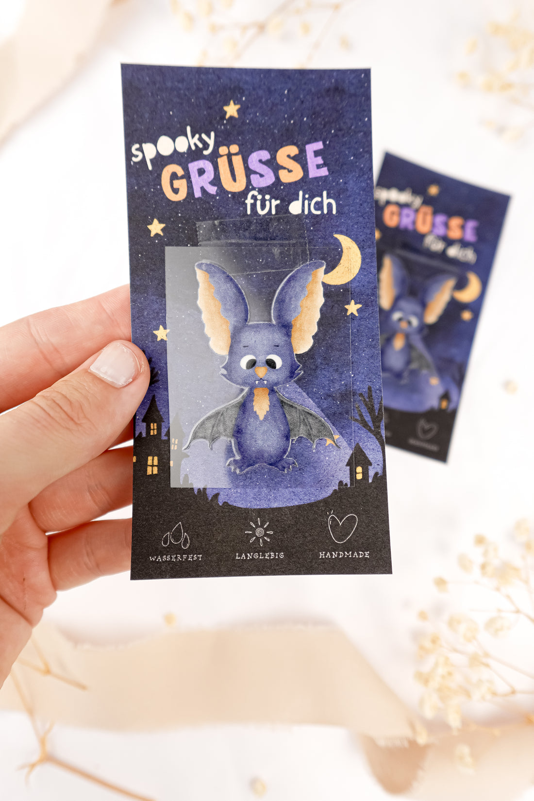 pama&amp;me Rub-On-Sticker Halloween-Fledermaus klein