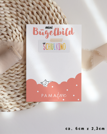pama&amp;me Mini-Bügelbild "Schulkind" 2x, Regenbogen