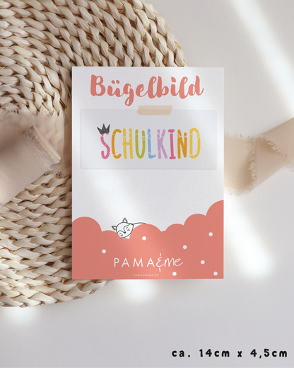 pama&amp;me Bügelbild "Schulkind" Regenbogen
